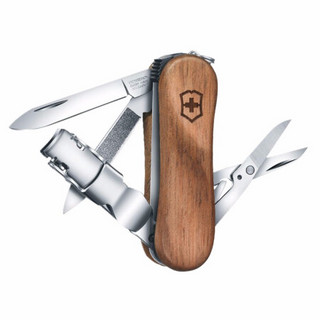 VICTORINOX 维氏 瑞士军刀 原木理容伴侣580 65mm(6种功能)多功能刀具小折叠刀指甲钳剪指甲锉指甲刀 0.6461.63原木