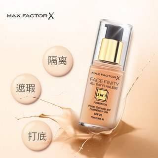 蜜丝佛陀（Max Factor）懒人经典底妆组合（三合一恒久无暇粉底液40号 象牙白+蜜粉）定妆防晒轻薄保湿