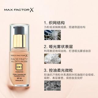 蜜丝佛陀（Max Factor）懒人经典底妆组合（三合一恒久无暇粉底液40号 象牙白+蜜粉）定妆防晒轻薄保湿