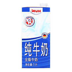 MUH 甘蒂牧场 全脂纯牛奶 1L*12盒  *2件