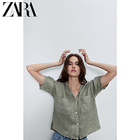 ZARA 02361500506 女士亚麻短衬衫