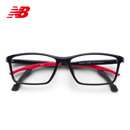 new balance 新百伦运动防滑眼镜架 NB09081黑红 +essilor 依视路 钻晶A4系列 1.67折射率 非球面镜片