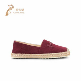 TOD'STOD’S/托德斯2020新款女鞋时尚经典休闲套穿橡胶豆豆鞋底平底鞋 酒红色 34