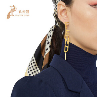 孔雀翎FENDI/芬迪2020新款女士金涂层金属材质字母字样时尚精致耳环 金色