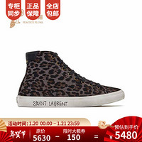 孔雀翎Saint Laurent Paris/圣罗兰2020新款女鞋YSL时尚帆布中号运动鞋 灰黑色 36