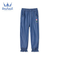 水孩儿童装女童裤子薄2020春夏新品中大童时尚牛仔裤长裤 浅牛仔 140