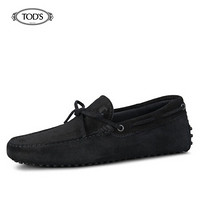 托德斯 TOD'S 男士手工小牛皮 LOGO印花豆豆鞋 黑色 38