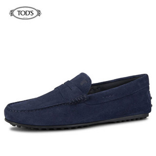 托德斯 TOD'S 男士乐福鞋City系列小牛皮乐福鞋  XXM0LR00011RE0A 蓝色 40.5