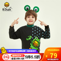 B.duck小黄鸭童装儿童卫衣男童潮牌2021春季新款女童洋气时髦上衣 BF120A8909钻石黑 105cm