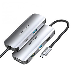 VENTION 威迅 六合一Type-C扩展坞（USB3.0*3/HDMI/100W PD/VGA）