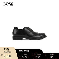 HUGO BOSS 德国国家足球队款男士商务休闲皮鞋50390606 001-黑色 40.5