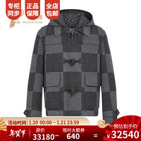 Louis Vuitton/路易威登2020新款男士GIANT DAMIER粗呢外套1A7XHD 灰色1A7XHD 44