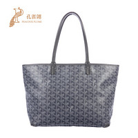 孔雀翎Goyard/高雅德2020新款女包戈雅时尚经典帆布衬里手提包 灰色