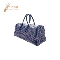 孔雀翎Goyard/高雅德2020新款女包戈雅时尚经典拉链帆布手提包 蓝色