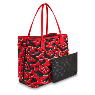 LOUIS VUITTON 路易威登 NEVERFULL系列 女士中号手袋 M45544 红黑