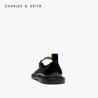 CHARLES＆KEITH2021春季CK1-71680026时尚玛丽珍平底休闲低跟单鞋女 Black黑色 40