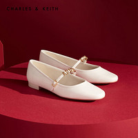 CHARLES＆KEITH2021春季新品CK1-70380834女士情人节系列平底单鞋 White白色 35