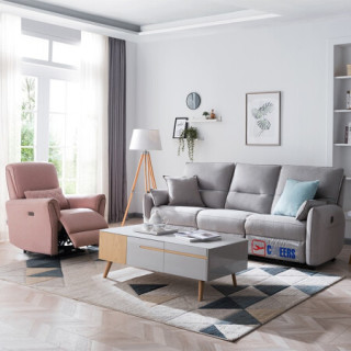 布艺沙发 电动功能 北欧小户型客厅组合 10239 灰绿色面向沙发左脚位