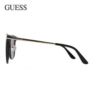 GUESS 机时 中性款黑色镜框银色镜腿灰色镜片眼镜太阳镜 GU7667-D 01A 57MM