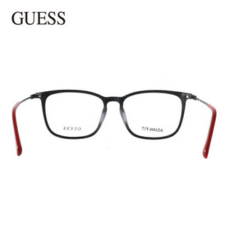 GUESS 机时 中性款黑色镜框黑色镜腿板材全框光学眼镜架眼镜框 GU1992-D 002 56MM