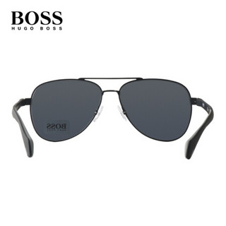 雨果博斯 HUGO BOSS 男款黑色镜框黑色镜腿灰色镜片眼镜太阳镜 BOSS 1077/S 003IR 60mm