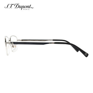 S.T.Dupont  都彭 男款银色镜框银色黑色镜腿钛材金属半框光学眼镜架眼镜框 DP-2069 2  55MM