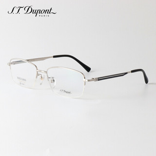 S.T.Dupont  都彭 男款银色镜框银色黑色镜腿钛材金属半框光学眼镜架眼镜框 DP-2069 2  55MM