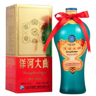 YANGHE 洋河 大曲酒 老天蓝 38%vol 浓香型白酒 500ml*6瓶 礼盒装