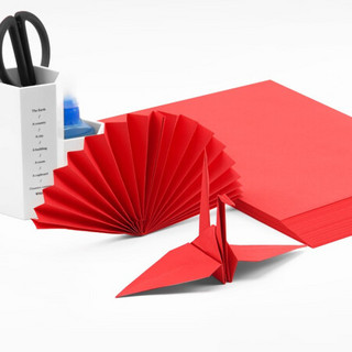 广博(GuangBo)80gA4彩色复印纸打印纸 手工折纸儿童剪纸卡纸桌牌台卡纸500张/包-大红 F80004R