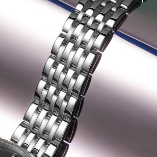 依波(EBOHR)手表 极光系列 时尚商务手表小秒盘自动机械男士腕表 黑盘钢带男表36440115