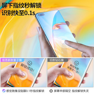 倍思 华为p40pro防爆量子膜 适用p40pro+非钢化水凝膜 超薄曲面纳米抗纹高清防爆不碎边软贴膜