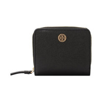 托里·伯奇 TORY BURCH 奢侈品 TB女包 黑色牛皮革短款钱包钱夹 56621 001