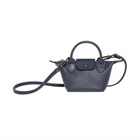 LONGCHAMP 珑骧 女士LE PLIAGE CUIR海军蓝色迷你斜挎零钱包10099757556