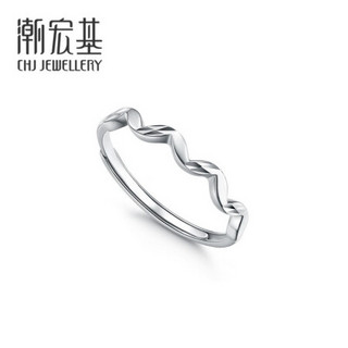 潮宏基 CHJ JEWELLERY 波浪 PT950铂金戒指女款 计价 SRP40000810 约2.05g