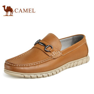 骆驼（CAMEL） 休闲鞋软底男皮鞋懒人平底乐福鞋 A112136490 黄棕 38