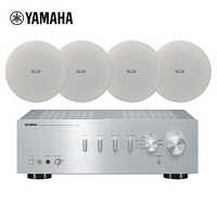 雅马哈（YAMAHA）NS-IC800（2对）+A-S501 音响音箱 吸顶式喇叭 背景音乐音响 HIFI功放（白+银）