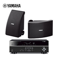 雅马哈（YAMAHA） NS-AW392（1对）+RX-V283 壁挂式家庭影院音箱会议室音响全天候系列 黑色