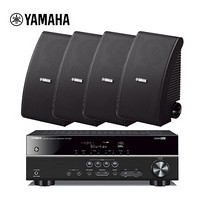 雅马哈（YAMAHA） NS-AW592（2对）+RX-V383 壁挂式家庭影院音箱会议室音响全天候系列 黑色