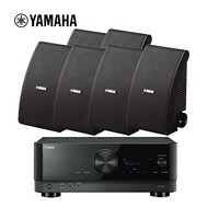 雅马哈（YAMAHA） NS-AW392（3对)/RX-V6A 壁挂式家庭影院音箱会议室音响全天候系列 功放黑色