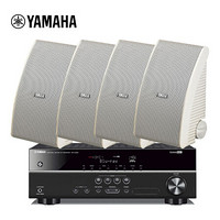 雅马哈（YAMAHA） NS-AW392（2对）+RX-V283 壁挂式家庭影院音箱会议室音响全天候系列 白色