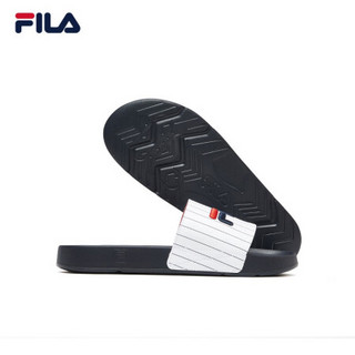 FILA 斐乐官方 DRIFTER STRIPES情侣款男子运动拖鞋2020新品厚底凉拖沙滩鞋 集团白-WT-F52M044602F 42