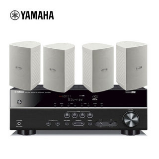 雅马哈（YAMAHA） NS-AW294（2对）+RX-V383 壁挂式家庭影院音箱会议室音响全天候系列 音箱白色功放黑色