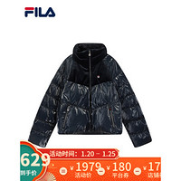 FILA 斐乐官方高圆圆同款女士羽绒服 2020年冬季新款休闲短款外套 传奇蓝-NV 170/88A/L