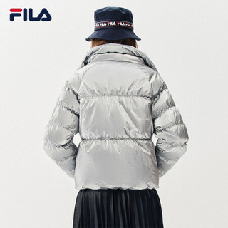 FILA 斐乐官方 女子羽绒服2020冬季新款运动短款运动服羽绒外套女 银色-SV 170/88A/L