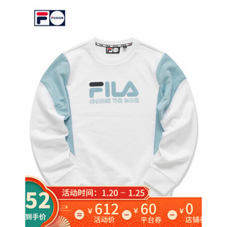 FILA FUSION 斐乐女士卫衣2021春季新款潮流针织套头衫女 标准白-WT 165/84A/M