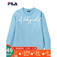 FILA 斐乐官方男子套头卫衣时尚圆领2021年春季冬季新款运动卫衣 岭蓝-LB 190/108A/XXXL