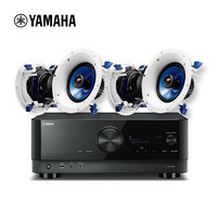 雅马哈（YAMAHA）  NS-IC600（2对)/RX-V6A壁挂式家庭影院音箱会议室音响全天候系列 功放黑色