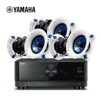 雅马哈（YAMAHA） NS-IC600（3对)/RX-V6A壁挂式家庭影院音箱会议室音响全天候系列 功放黑色