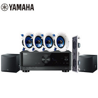 雅马哈（Yamaha）NS-IC600系列 音响 音箱 5.2声道吸顶式家庭影院 背景音乐蓝牙音响 RX-V4A功放（8件套）