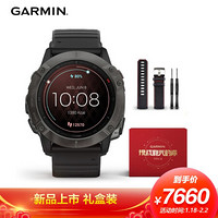 佳明（GARMIN）Fenix 6XPro蓝宝石不锈钢表圈GPS血氧运动户外登山智能心率多功能跑步手表+黑色皮表带礼盒装